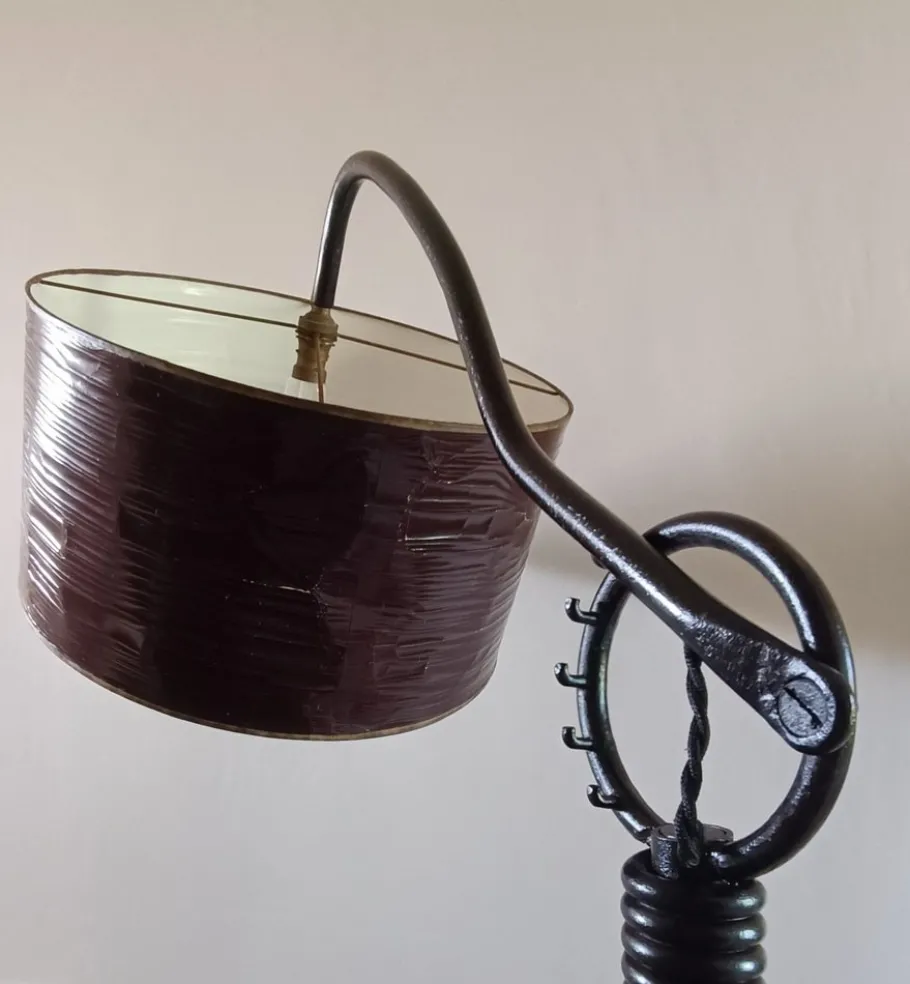 Outlet Pamono Wrought Iron Floor Lamp by Jean Royère, 1940s