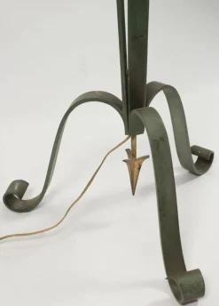 Discount Pamono Wrought Iron Floor Lamp, 1940s