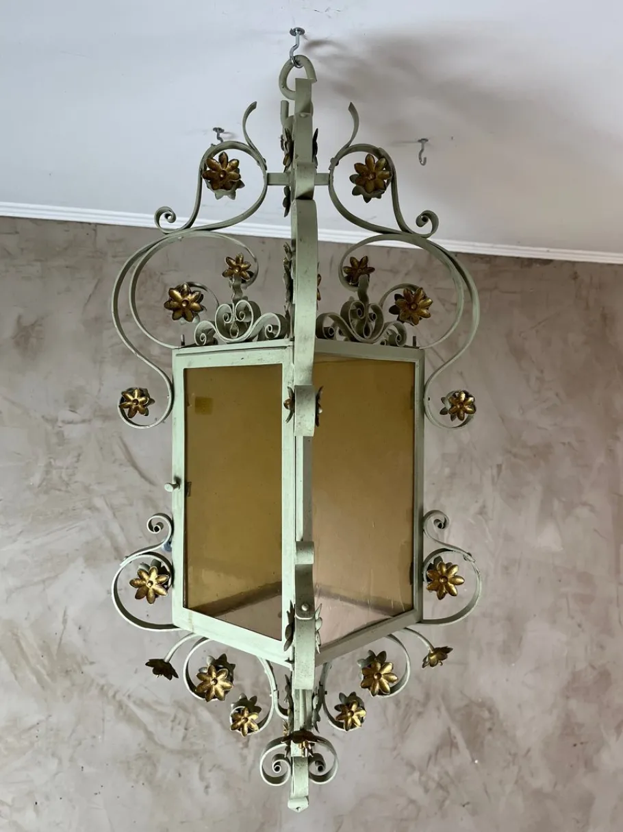 Hot Pamono Wrought Iron Lantern, 1950s