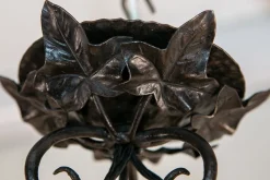 Discount Pamono Wrought Iron Pate de Verre Lamp from Muller Freres Luneville, France, 1930s