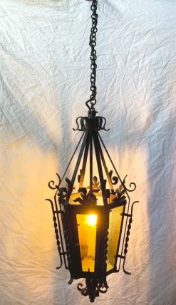 Sale Pamono Wrought Iron Pendant Lantern, 1950s