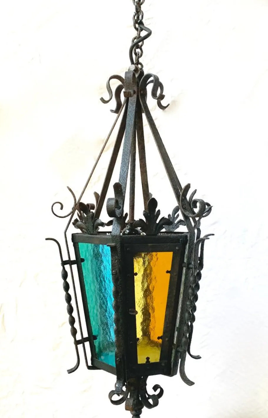 Sale Pamono Wrought Iron Pendant Lantern, 1950s