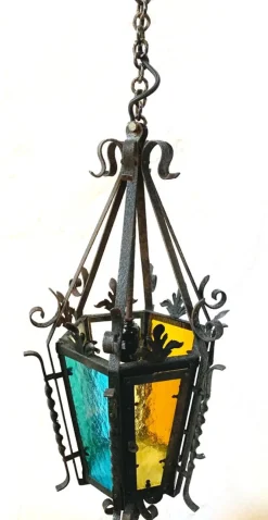 Sale Pamono Wrought Iron Pendant Lantern, 1950s