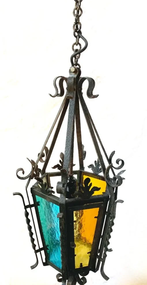 Sale Pamono Wrought Iron Pendant Lantern, 1950s