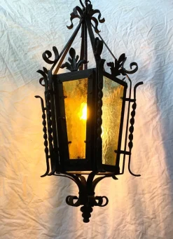 Sale Pamono Wrought Iron Pendant Lantern, 1950s