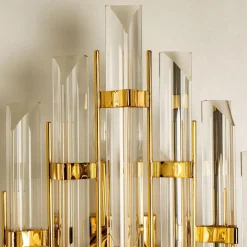 Clearance Pamono XXL Venini Style Murano Glass and Gold-Plated Sconce, Italy