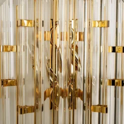 Clearance Pamono XXL Venini Style Murano Glass and Gold-Plated Sconce, Italy