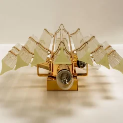 Clearance Pamono XXL Venini Style Murano Glass and Gold-Plated Sconce, Italy