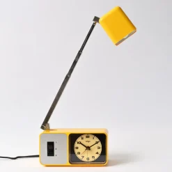 Outlet Pamono Yellow Alarm Clock with Telescopic Lamp from Wigo, 1970s