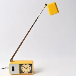 Outlet Pamono Yellow Alarm Clock with Telescopic Lamp from Wigo, 1970s