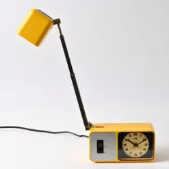 Outlet Pamono Yellow Alarm Clock with Telescopic Lamp from Wigo, 1970s