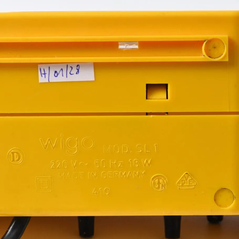 Outlet Pamono Yellow Alarm Clock with Telescopic Lamp from Wigo, 1970s