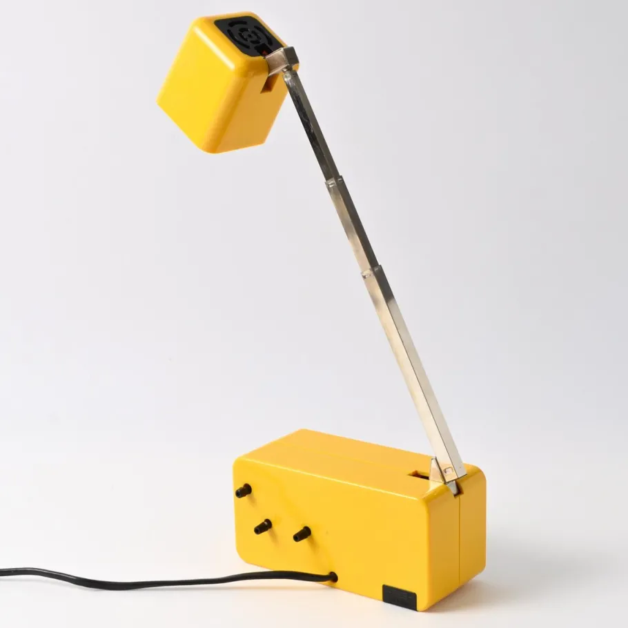 Outlet Pamono Yellow Alarm Clock with Telescopic Lamp from Wigo, 1970s