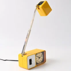 Outlet Pamono Yellow Alarm Clock with Telescopic Lamp from Wigo, 1970s