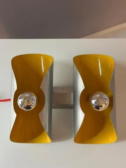 Clearance Pamono Yellow and Silver Wall Lamp from Massive Leuchten