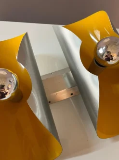 Clearance Pamono Yellow and Silver Wall Lamp from Massive Leuchten