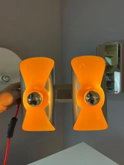 Clearance Pamono Yellow and Silver Wall Lamp from Massive Leuchten