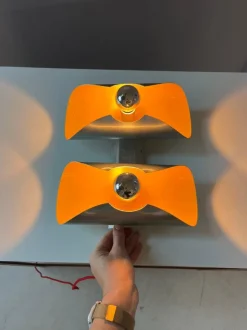 Clearance Pamono Yellow and Silver Wall Lamp from Massive Leuchten