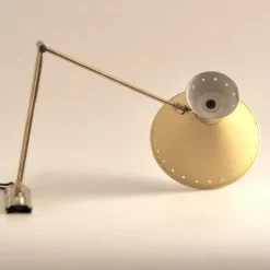Clearance Pamono Yellow Diabolo Articulated Wall Light attributed to Rene Mathieu for Lunel, 1950s