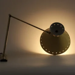 Clearance Pamono Yellow Diabolo Articulated Wall Light attributed to Rene Mathieu for Lunel, 1950s