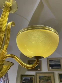 New Pamono Yellow Murano Glass Chandelier, 1960s