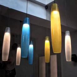 Hot Pamono Yellow Murano Glass Pendant by Alessandro Pianon for Vistosi, Italy, 1960s