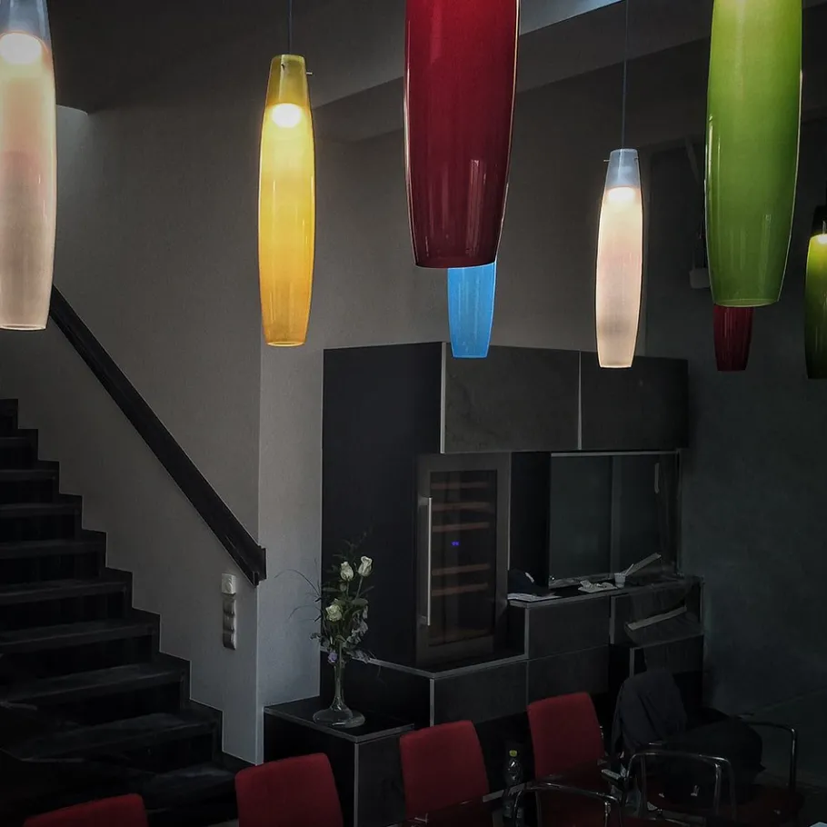 Hot Pamono Yellow Murano Glass Pendant by Alessandro Pianon for Vistosi, Italy, 1960s