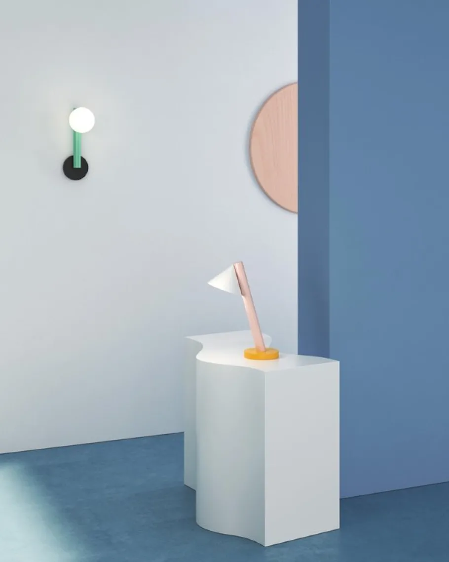 Sale Pamono Yellow Tube with Globes and Cones Desk Lamp by Atelier Areti