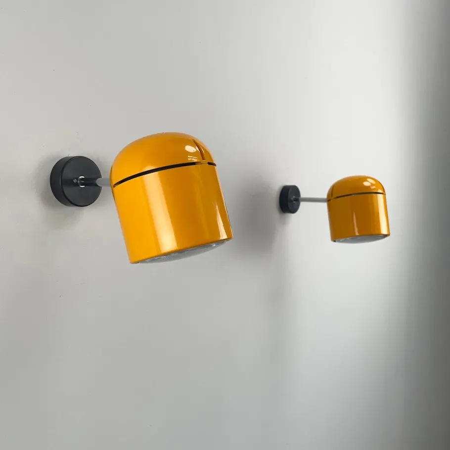 Best Pamono Yellow-Orange Pop Art Wall Spotlights by Staff, 1970s, Set of 2