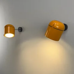 Best Pamono Yellow-Orange Pop Art Wall Spotlights by Staff, 1970s, Set of 2