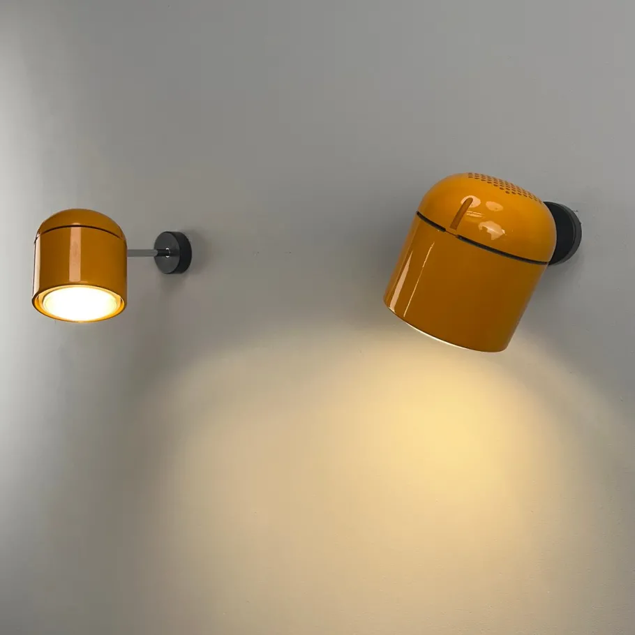 Best Pamono Yellow-Orange Pop Art Wall Spotlights by Staff, 1970s, Set of 2