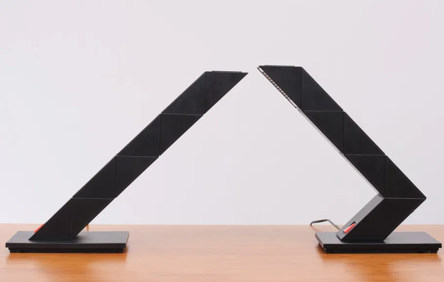 Hot Pamono Zig-Zag Table Lamps by Shui L. D. Chan, Hong-Kong, 1984, Set of 2