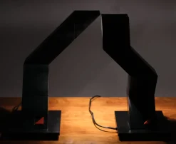 Hot Pamono Zig-Zag Table Lamps by Shui L. D. Chan, Hong-Kong, 1984, Set of 2