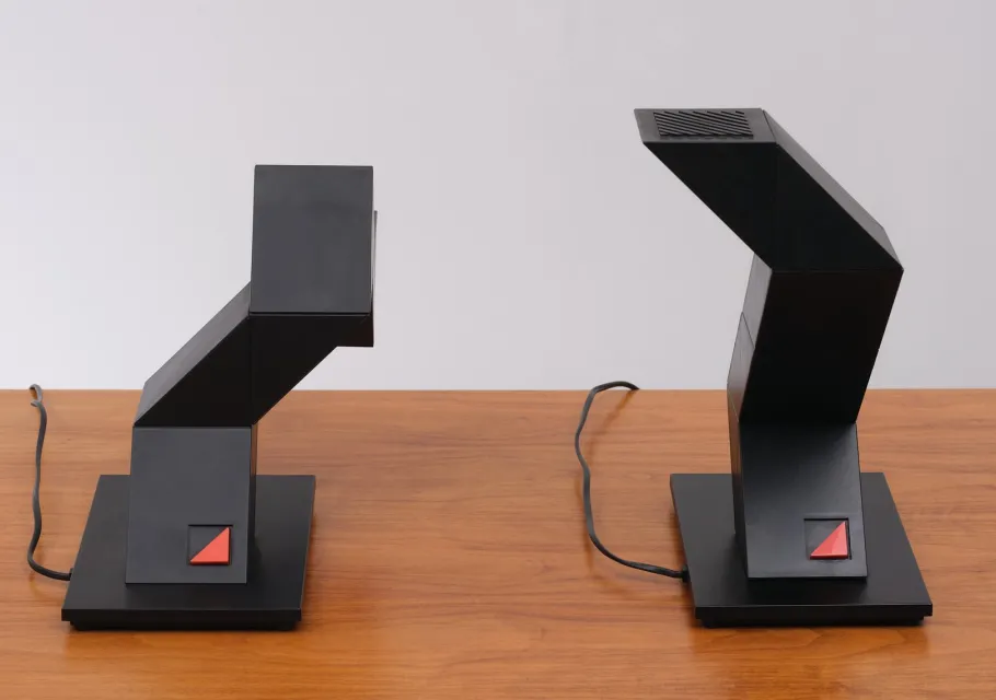 Hot Pamono Zig-Zag Table Lamps by Shui L. D. Chan, Hong-Kong, 1984, Set of 2